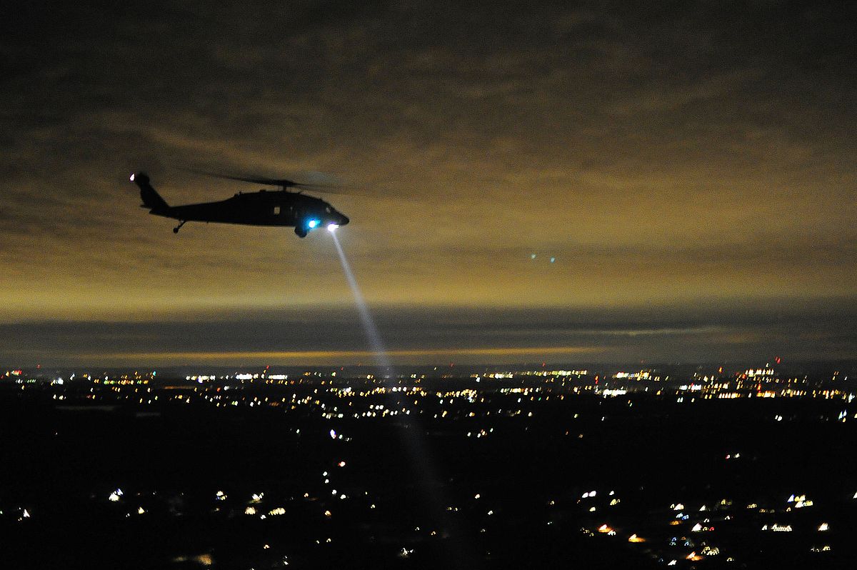 Photo: Wikipedia Police Helicopters Help Locating Suspects