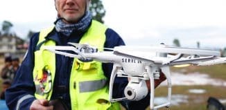 Photo illus. drone first response by Wikimedia-