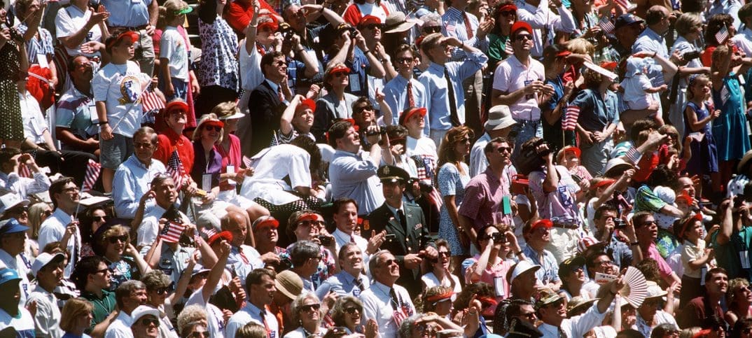 Photo illus. crowd by US National Archives