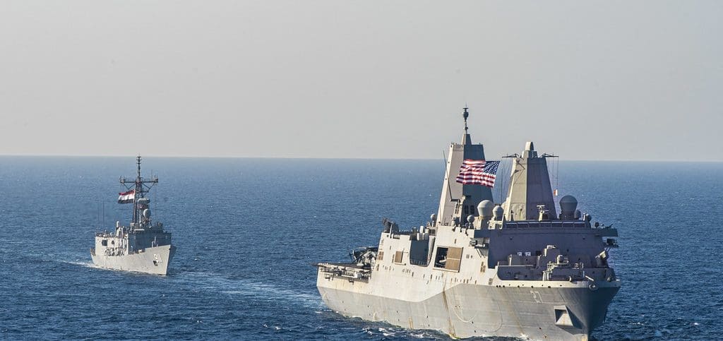 photo illustration, USS Portland photo from US Navy Flickr