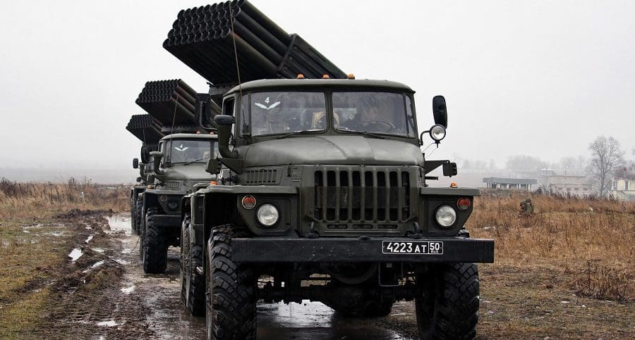 Photo illust.BM-21_Grad missile by Wikimedia-
