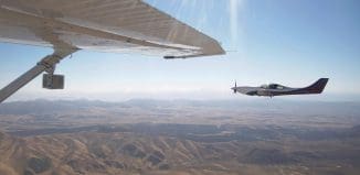 EchoFlight radar mounted on Ownship wing strut for demonstration, Photo by Echodyne