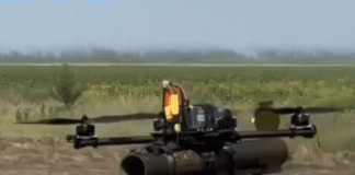 אוקראינה משתמשת במל"טים כדי לירות טילי נ"ט Image from Youtube video