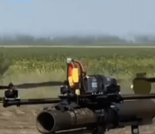 Ukraine Utilizes UAVs to Fire Anti-Tank Missiles Image from Youtube video