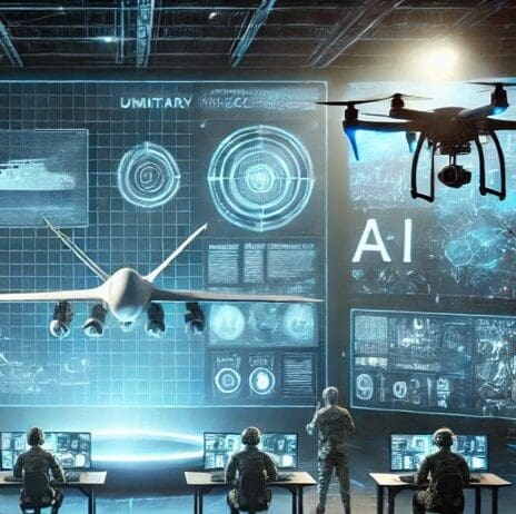 Artificial Intelligence in Unmanned Systems as a Defense Market Tiebreaker AI generated image