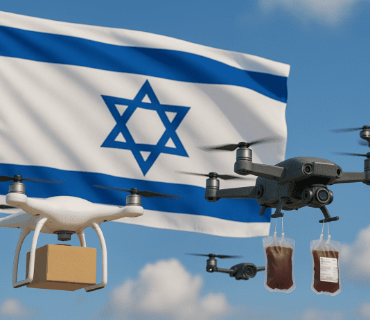 Israel Tests Operational Use of Drones in Civilian and Security Services AI generated image