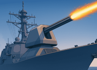 Hypersonic Railgun Tests Show a New Kind of Naval Firepower AI generated image