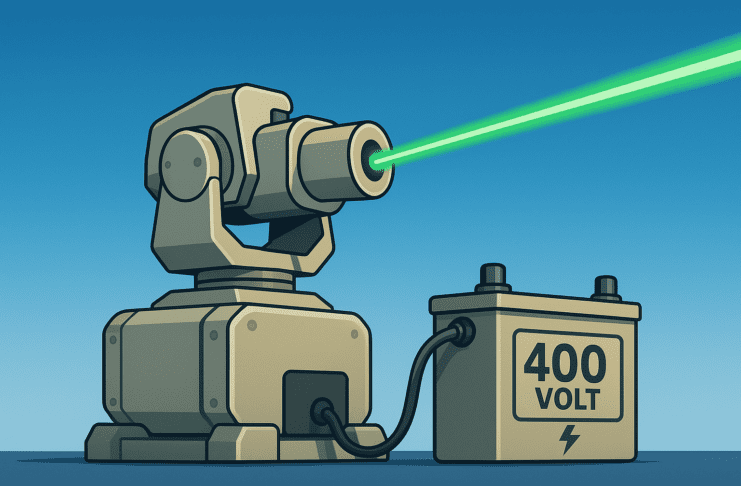 דור חדש של סוללות מותאם לנשקים מבוססי לייזר AI generated image