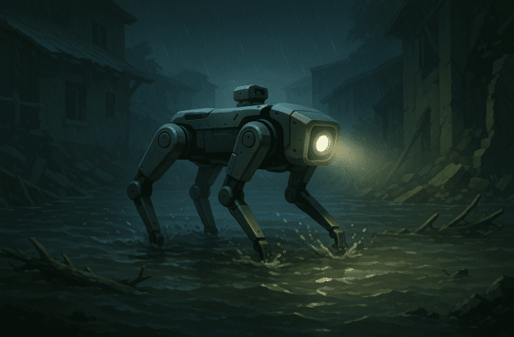 Robot Dog Tackles Disaster Zones So Humans Don’t Have To AI generated image