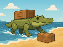 Amphibious Alligator Brings Autonomy to Maritime Logistics AI generated image