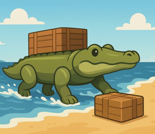 ה"תנין" האמפיבי מביא אוטונומיה ללוגיסטיקה ימית AI generated image