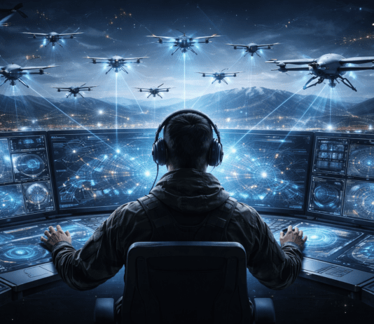 מפעיל אחד, נחיל שלם: פריצת הדרך בשליטה ברחפנים AI generated image