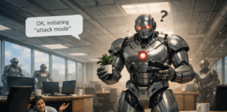 This Robot Attack Didn’t Need the Internet in Order to Spread AI generated image