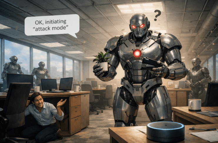 This Robot Attack Didn’t Need the Internet in Order to Spread AI generated image