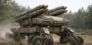 A Missile Launcher That Crab-Walks and Leaves No Heat Trail AI generated image