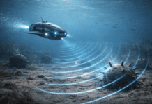 The Sea Drone That Hunts Mines at Helicopter Speeds AI generated image