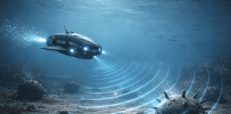 The Sea Drone That Hunts Mines at Helicopter Speeds AI generated image