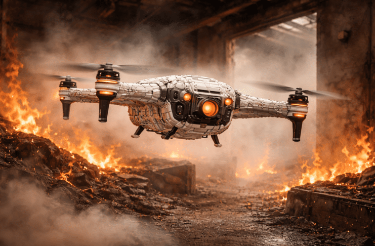 אל תוך הלהבות: דור חדש של רחפני חירום AI generated image