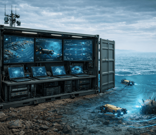 Why Future Minehunting May Happen From Shore, Not at Sea AI generated image