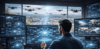 איך רחפנים קטנים לומדים לתקוף יחד AI generated image