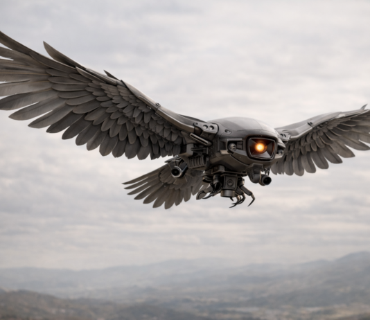 Rethinking Flight: Drones Swap Propellers for Flapping Wings AI generated image
