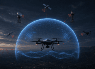 A New EW Shield Is Designed to Keep Drones Alive in Contested Airspace AI generated image