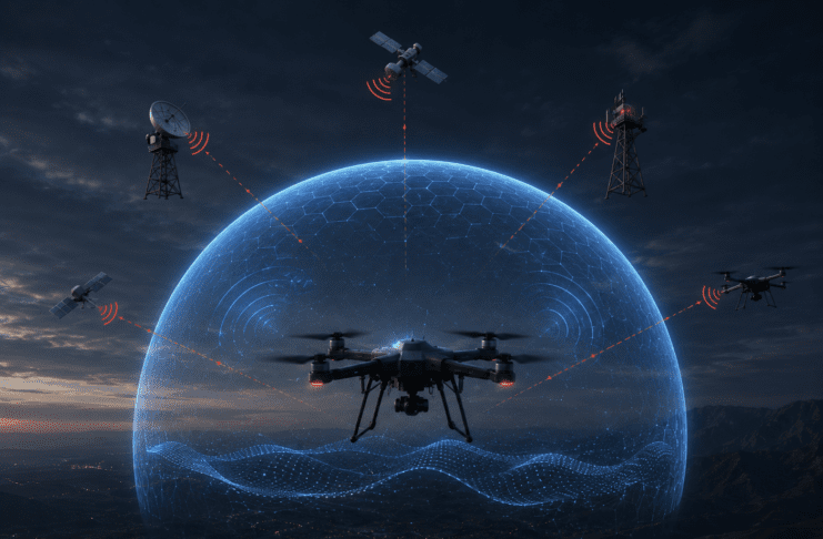 A New EW Shield Is Designed to Keep Drones Alive in Contested Airspace AI generated image